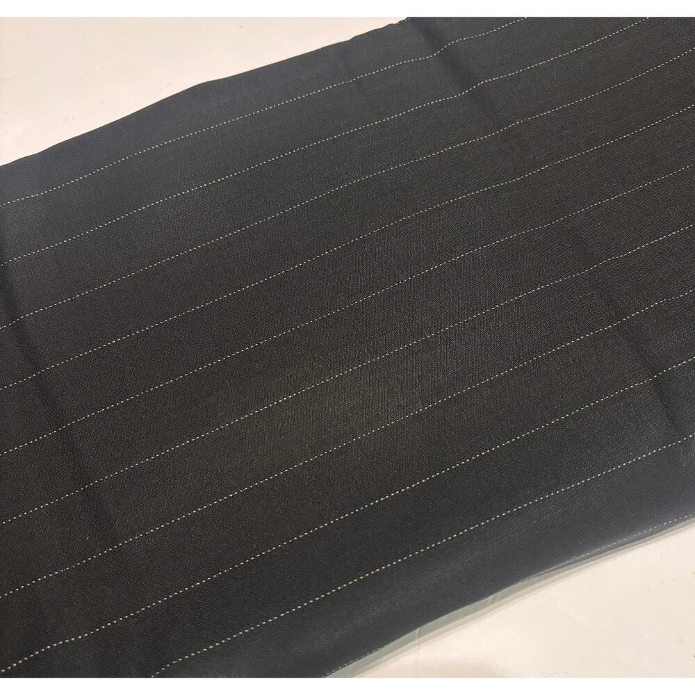Black White Pinstripe Wool Fabric 60" Wide 2.875 Yards Suiting Tailoring
